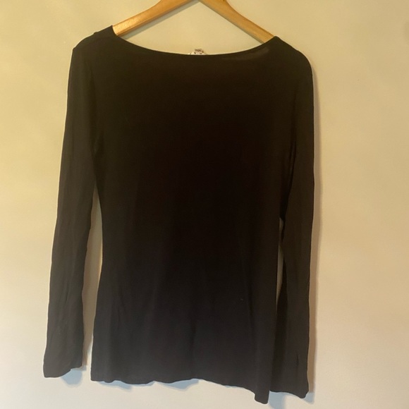 CAbi Black Rayon Long Sleeve Shirt Droop Boat Twist - Picture 3 of 3